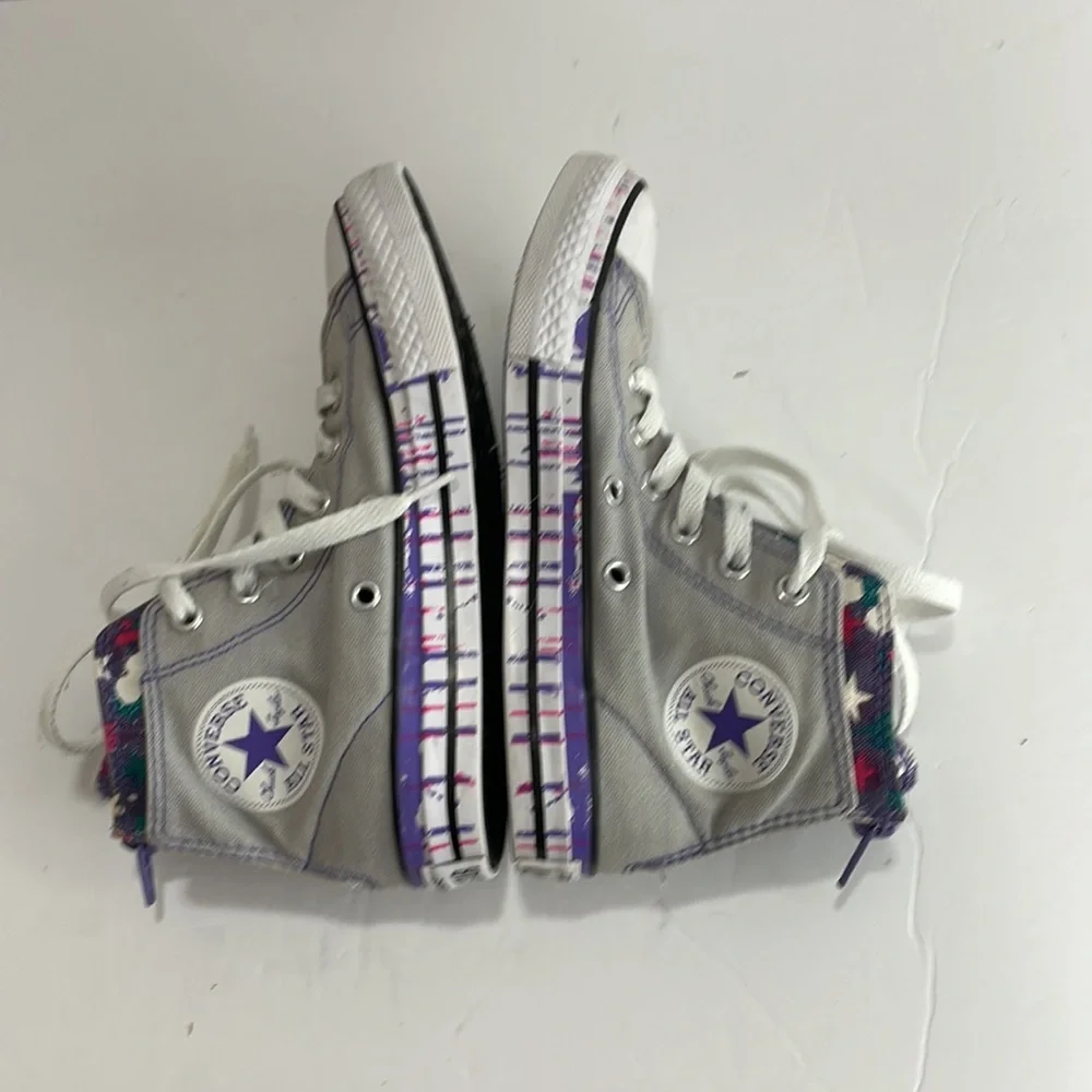 Converse Chuck Taylor All Star Gray and Purple High Tops Size 1